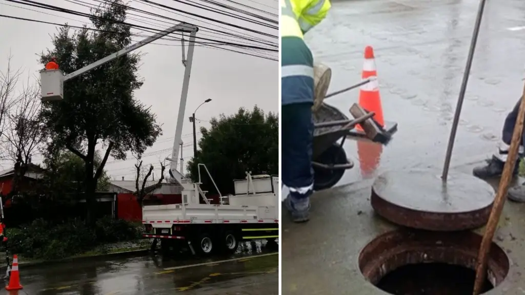 Realizan labores preventivas ante la llegada del sistema frontal en Los Ángeles, Municipalidad de Los Ángeles