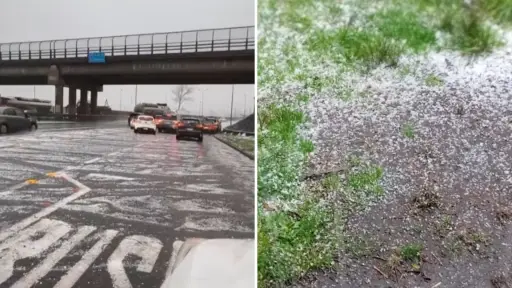 Reportan fuerte granizada en sector norte de Los Ángeles en medio del sistema frontal