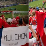 Mulchenino apareció entre los hinchas de Noruega tras histórica eliminación de Brasil en el Mundial 2026, La Tribuna
