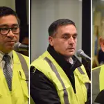 El delegado presidencial regional del Biobío, Julio Anatibia; el alcalde de Nacimiento, Carlos Toloza Soto; y el seremi de Ciencia, Pedro Ramírez, participaron en la inauguración de las renovadas dependencias del Centro de Investigación y Desarrollo., Fredy Muñoz | La Tribuna