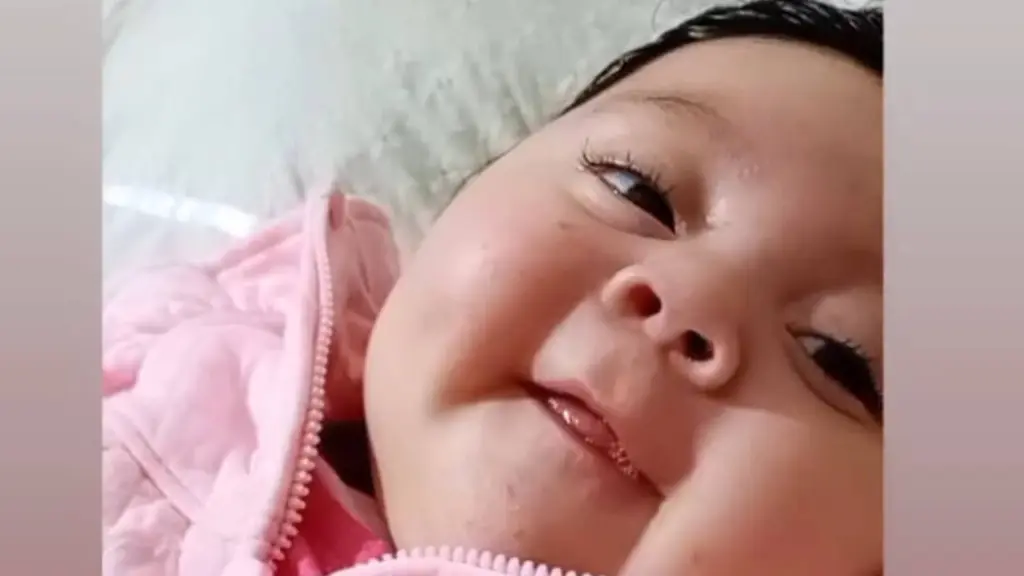 Agustina Riquelme Salazar tiene cuatro meses y fue diagnosticada con Atrofia Muscular Espinal (AME) tipo 1, una enfermedad genética que afecta progresivamente la fuerza muscular (fotografía autorizada), Cedida