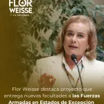 Flor Weisse destaca proyecto que entrega nuevas facultades a las Fuerzas Armadas en Estados de Excepción.