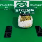 Droga incautada por el OS7 en control carretero en Cabrero, X: @CarabBioBio