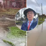 Vecinos del sector Don Víctor, en las inmediaciones del estero El Bolsón y del Colegio Teresiano de Los Ángeles, enfrentan las consecuencias del sistema frontal, con viviendas y patios anegados tras el aumento del caudal del estero., Diario La Tribuna