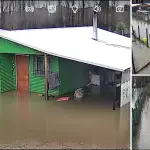 La vecina aseguró que las familias de Villa Santa Clara continúan enfrentando el avance del agua producto del sistema frontal., Cedidas