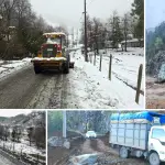Las labores de despeje, conservación y remoción de nieve se intensifican durante la temporada de lluvias y nevadas para mantener habilitados los caminos de la zona precordillerana., Cedidas