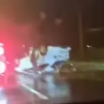 Vehículo perdió el control y terminó volcado en la Ruta 5 de Los Ángeles , La Tribuna
