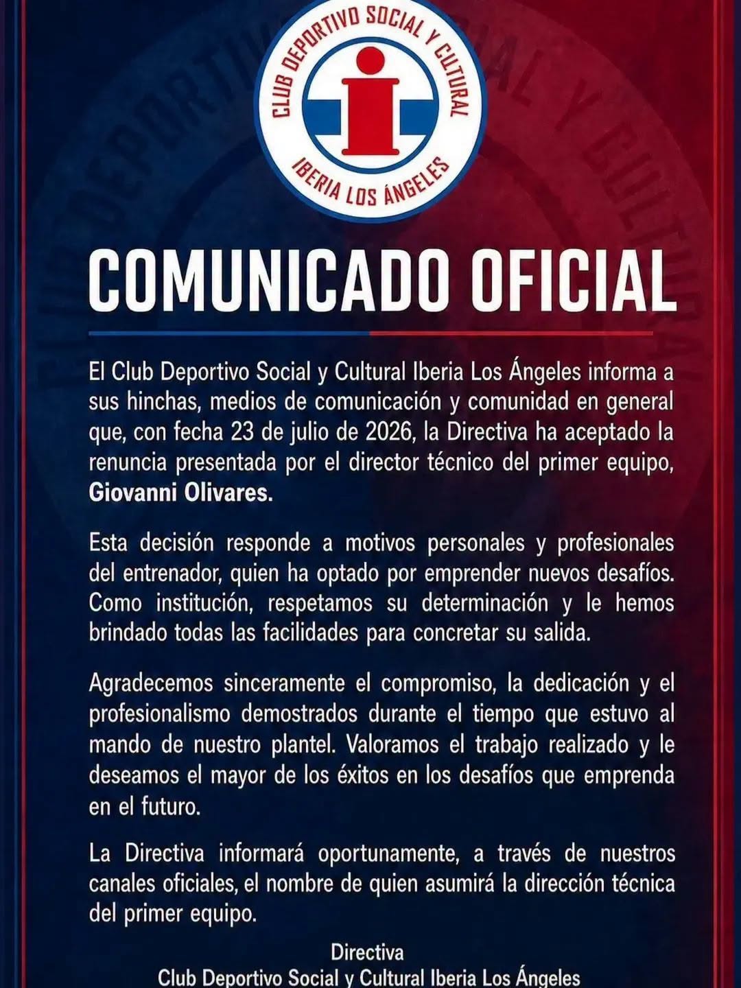 La delaración pública del club Azulgrana / La Tribuna
