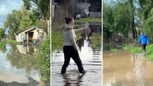 Pasamos la noche sacando el agua: Más de 20 viviendas anegadas deja sistema frontal en Villa Santa Clara de Los Ángeles