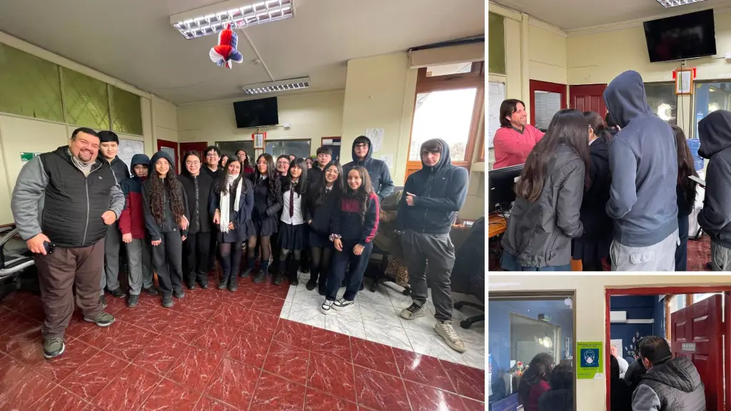 Los estudiantes de octavo básico recorrieron Radio San Cristóbal, la sala de prensa y el taller de impresión durante la actividad desarrollada en Diario La Tribuna., Nicolás Maureira | La Tribuna
