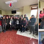 Los estudiantes de octavo básico recorrieron Radio San Cristóbal, la sala de prensa y el taller de impresión durante la actividad desarrollada en Diario La Tribuna., Nicolás Maureira | La Tribuna