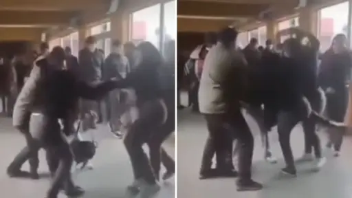 Con tirones de pelo y manotazos: Registran pelea entre estudiantes en los pasillos del Liceo Industrial de Los Ángeles