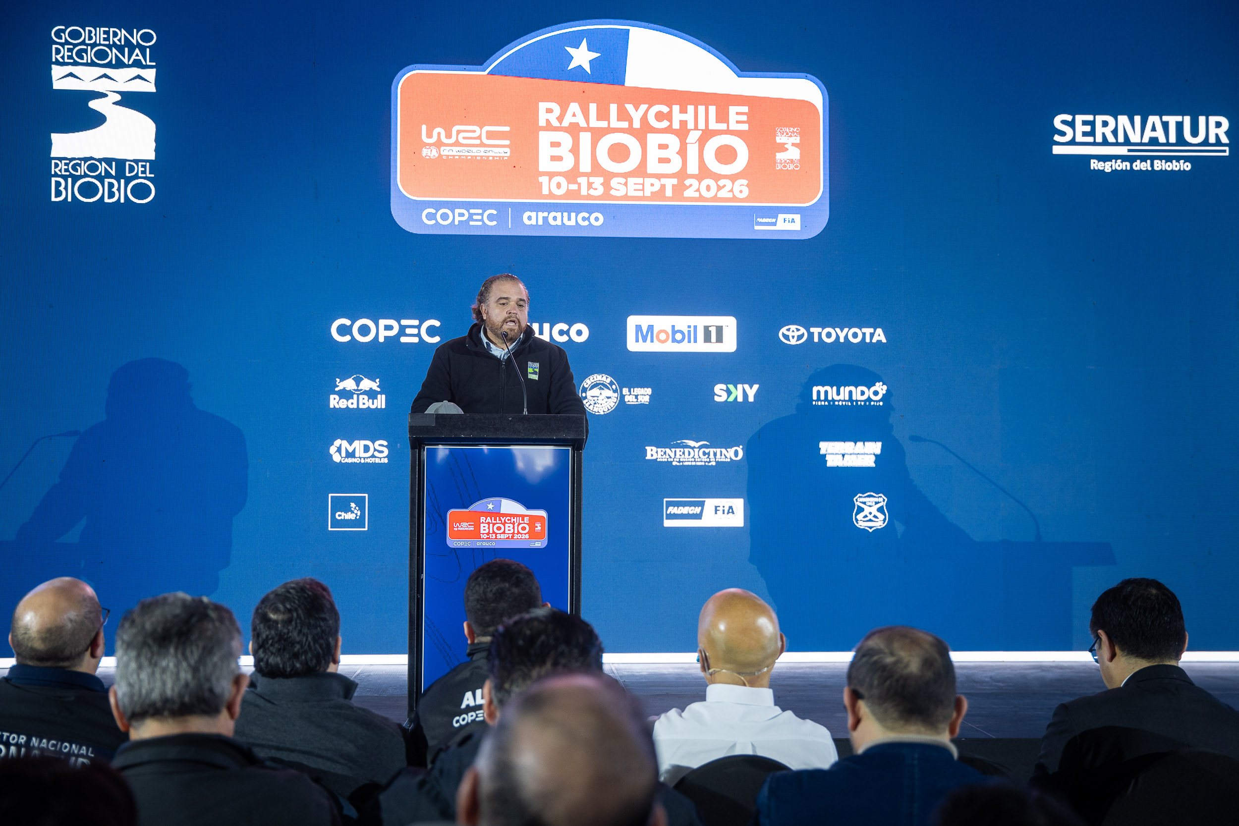 El dueño de casa, el Gobernador regional Sergio Giacaman destacó la importancia de mantener al Biobío como sede de una fecha del Campeonato Mundial y resaltó las condiciones de los caminos de la región / Rallymóbil