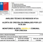 Alerta por crecida de embalses, SENAPRED