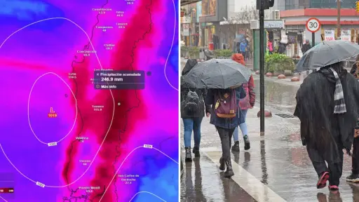 Lluvias intensas, nieve y vientos de hasta 100 km/h: tres sistemas frontales afectarán al centro-sur de Chile esta semana