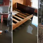 Familia resultó con su vivienda completamente inundada por desborde de canal , La Tribuna