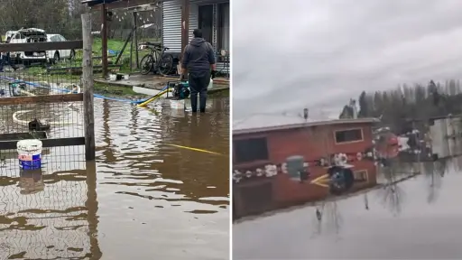 Cuatro días con agua al interior de sus casas: vecinos de San Gabriel de Los Ángeles denuncian que siguen totalmente inundados