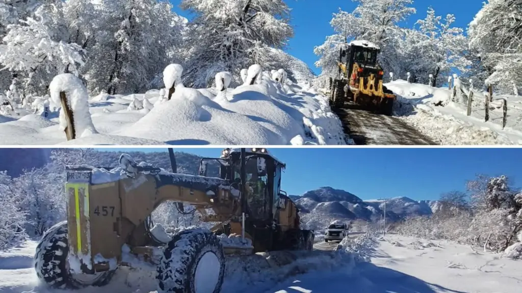 Los trabajos permitieron despejar distintos tramos cordilleranos de Alto Biobío durante la jornada de este domingo., MOP