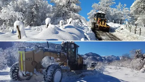 Avanzan trabajos de despeje de nieve en rutas cordilleranas de Alto Biobío