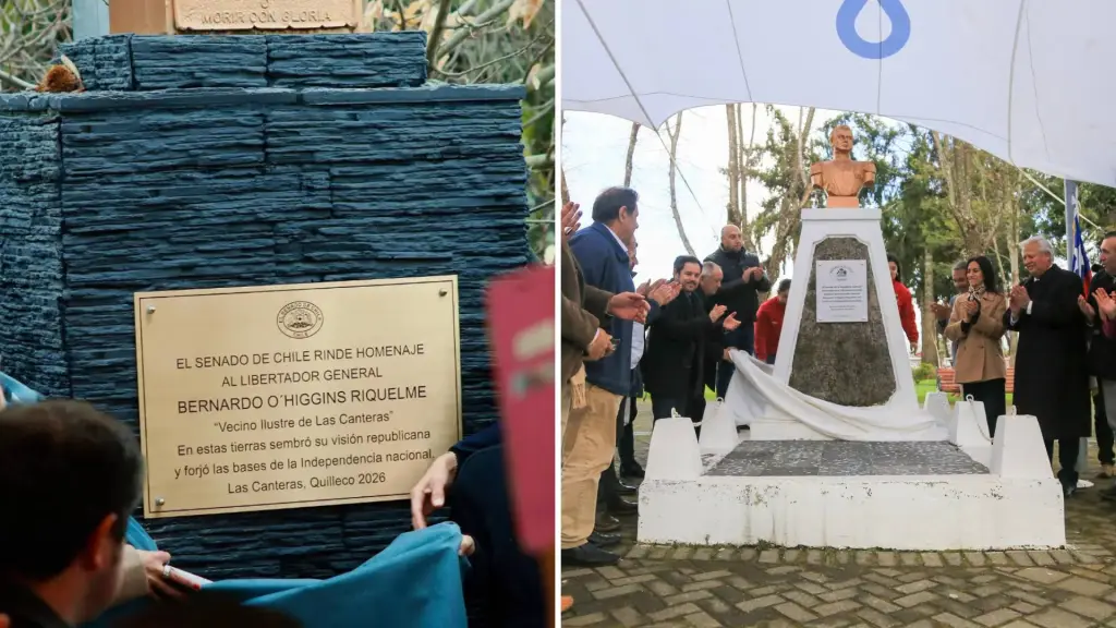 Las autoridades participaron en el descubrimiento de los elementos conmemorativos instalados en la Plaza de Armas y la Hacienda Las Canteras., Delegación Presidencial Provincial Biobío; Municipalidad de Quilleco