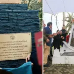 Las autoridades participaron en el descubrimiento de los elementos conmemorativos instalados en la Plaza de Armas y la Hacienda Las Canteras., Delegación Presidencial Provincial Biobío; Municipalidad de Quilleco