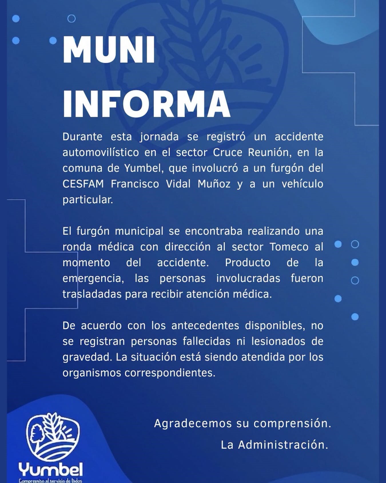 Comunicado / Municipalidad de Yumbel