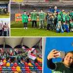 La comitiva angelina estuvo integrada por alumnos, profesores y apoderados de la escuela de fútbol., Cedidas