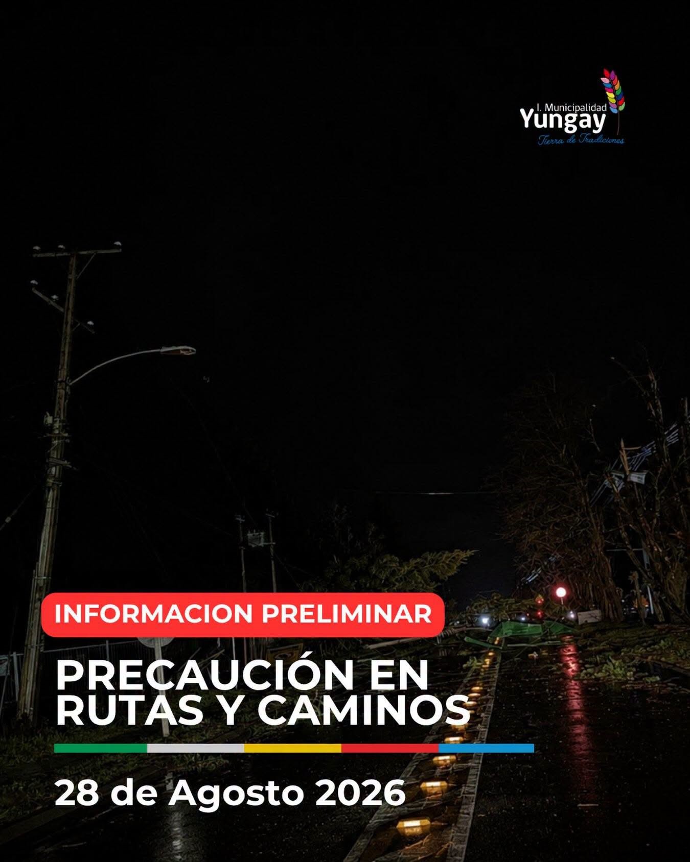 Aviso tras fuerte viento / Municipalidad de Yungay