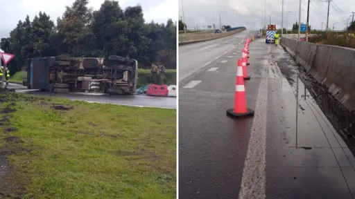 Volcamiento de camión de basura generó cierre en enlace María Dolores de Los Ángeles