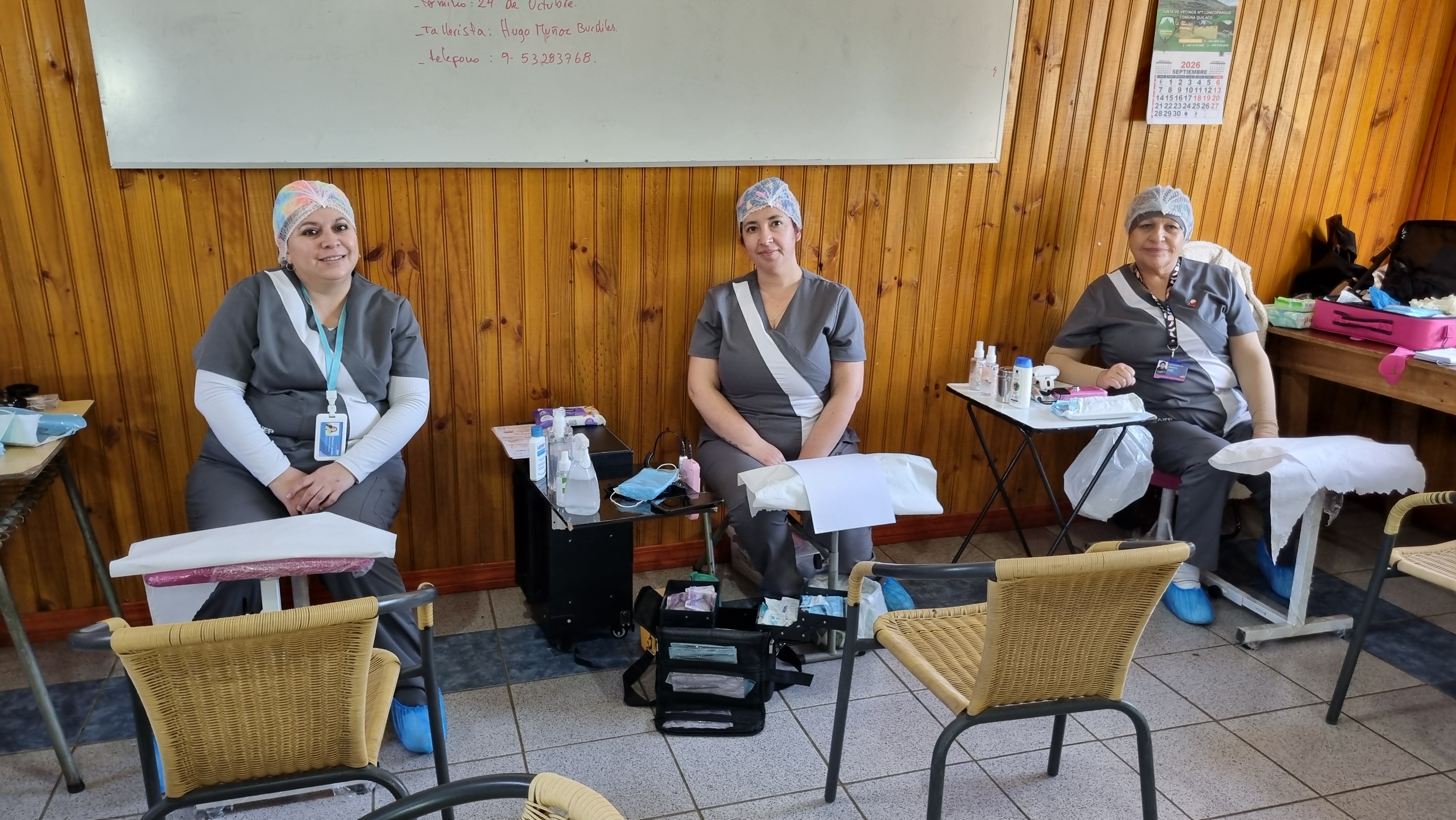 El operativo constó de 12 alumnos de Podología Clínica que tuvo como objetivo que los alumnos ejerzan lo aprendido en cátedra, además de cooperar voluntariamente con la comunidad. / Colbún