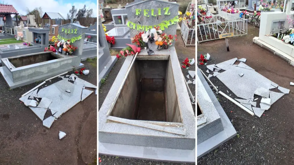 La familia denunció el robo de las manillas de una sepultura de mármol y de dos floreros sustraídos durante la semana anterior., Cedidas