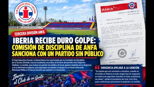 Duro golpe para CDSC Iberia: Comisión de Disciplina sanciona a la Azulgrana con un partido sin público