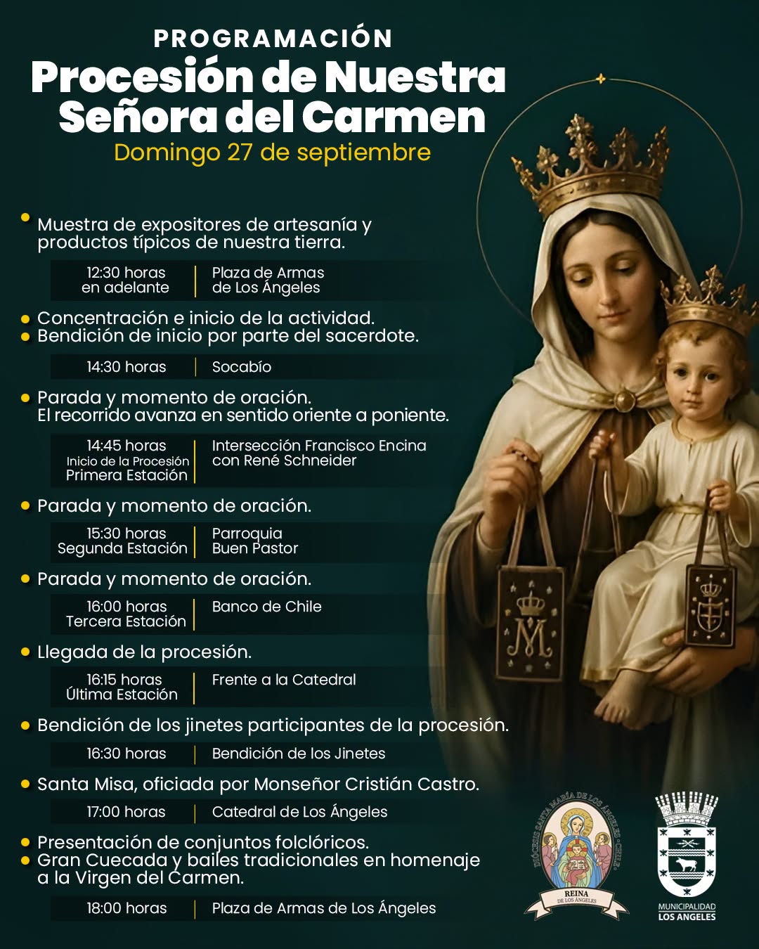 La organización también destacó el apoyo humano y técnico de la Municipalidad de Los Ángeles y el trabajo de las parroquias que participan en la preparación de las distintas estaciones de esta celebración religiosa. / Municipalidad de Los Ángeles