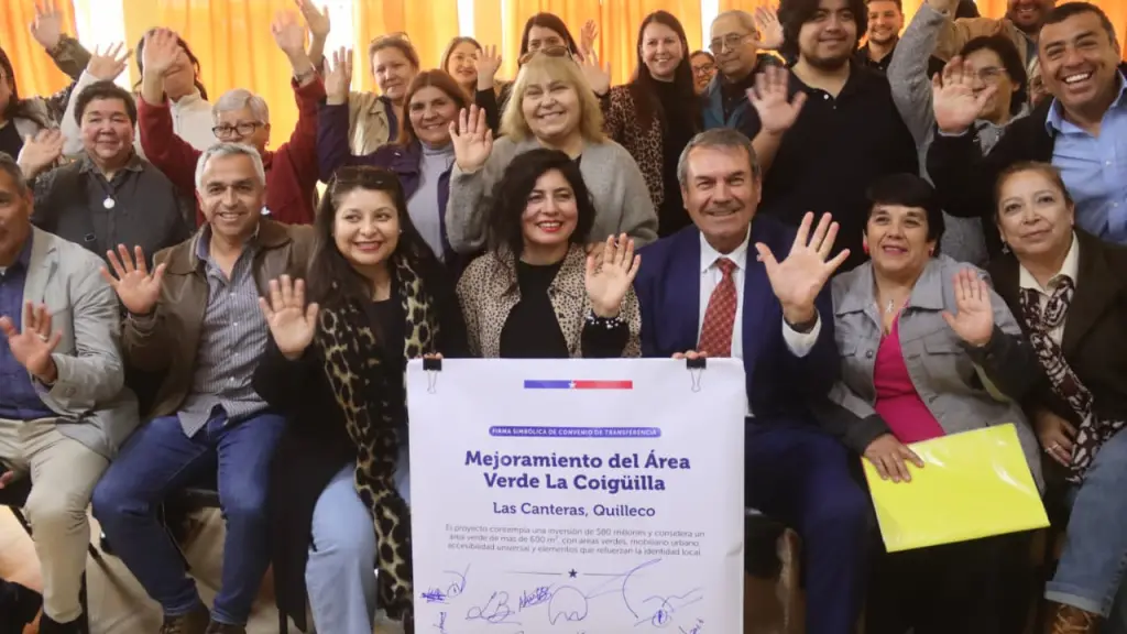 Firma simbólica de la transferencia de  millones destinados al proyecto “Mejoramiento Área Verde La Coigüilla”, Seremi de Vivienda y Urbanismo