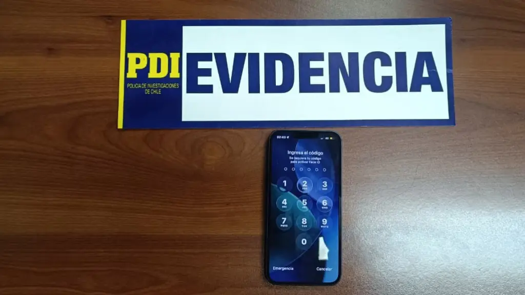Celular recuperado por detectives de la PDI, PDI Araucanía