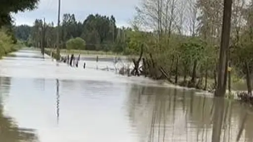 Desborde del Biobío deja aisladas a familias en Los Boldos y complica acceso a velorio