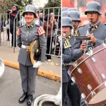 Camila Jara integró la sección de percusión de la Gran Banda del Ejército, donde estuvo a cargo de un bombo., @septima_millantu.cbla