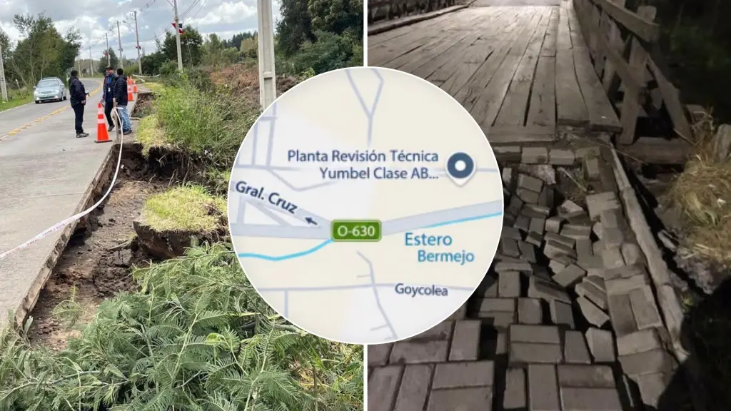 Socavón y deslizamiento de tierra afecta acceso norte de Yumbel tras intensas lluvias, La Tribuna