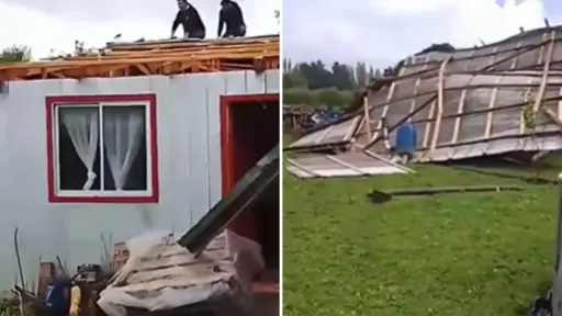 Arrancó el galpón de cuajo en segundos: familia de Mulchén relata paso del presunto tornado que dejó graves daños en su vivienda