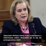 Diputada Weisse llama a los ciudadanos a informarse sobre discusión de la ley de presupuestos 2027