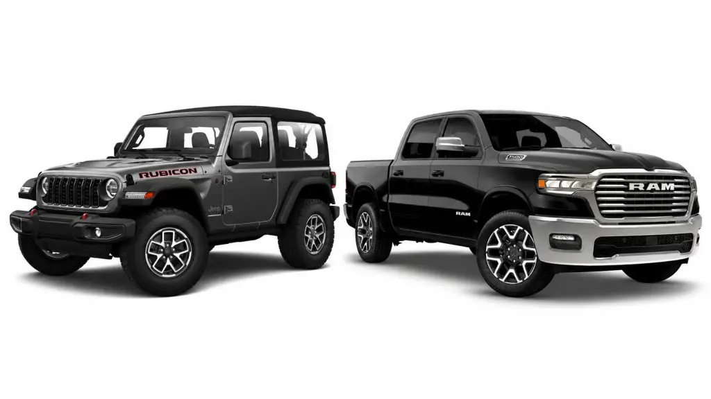 Jeep Wrangler y RAM 1500 figuran entre los modelos mencionados en la alerta del Sernac, que recomienda verificar si cada unidad está incluida en la revisión preventiva (Imágenes referenciales)., Sernac