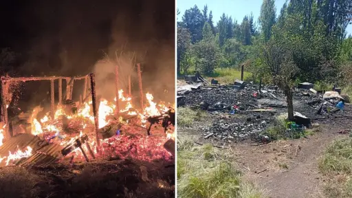 Escuchamos una explosión en el living, estaba en llamas: Pareja relata incendio de su vivienda en los Saltos del Laja