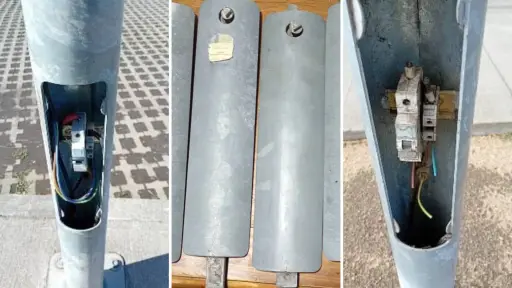 Denuncian robo de tapas y cables en luminarias del Parque Quilque: vecinos advierten riesgos por falta de iluminación