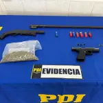 Armas incautadas en operativo de la PDI en Lota, PDI Biobío