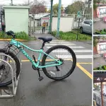 La bicicleta turquesa fue sustraída la mañana del miércoles desde una vivienda en Villa Las Quintas, hecho que quedó registrado por cámaras de seguridad., Cedidas