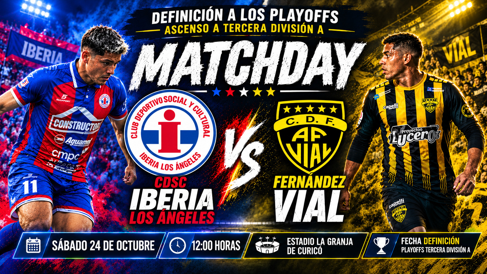 CDSC Iberia y Fernández Vial se preparan para una definición decisiva en Curicó. Este sábado, ambos equipos disputarán el único cupo disponible para acceder a la liguilla por el ascenso a Tercera A / La Tribuna