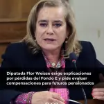Diputada Flor Weisse exige explicaciones por pérdidas del Fondo E y pide evaluar compensaciones para futuros pensionados