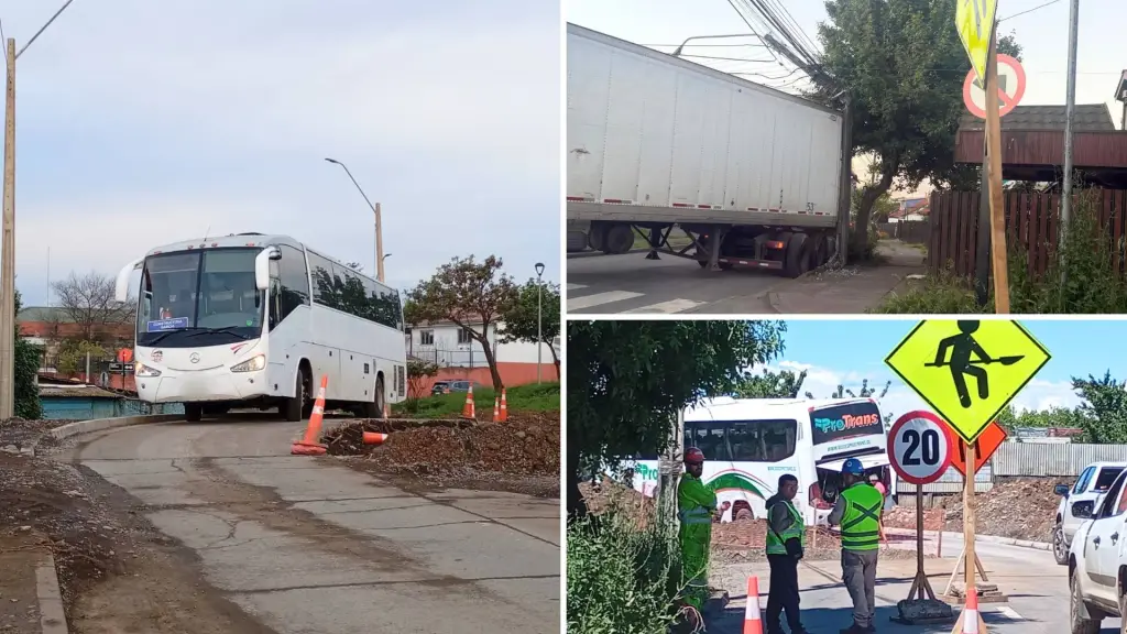 Los registros enviados por lectores muestran dos buses y un camión atrapados en distintos puntos de Lynch y Baquedano, entre el 13 y el 25 de octubre., Cedidas